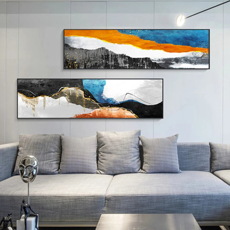 Modern Colorful Dark Abstract Wall Art Fine Art Canvas Prints Wide Format Pictures For Above The Sofa Pictures For Above The Bed