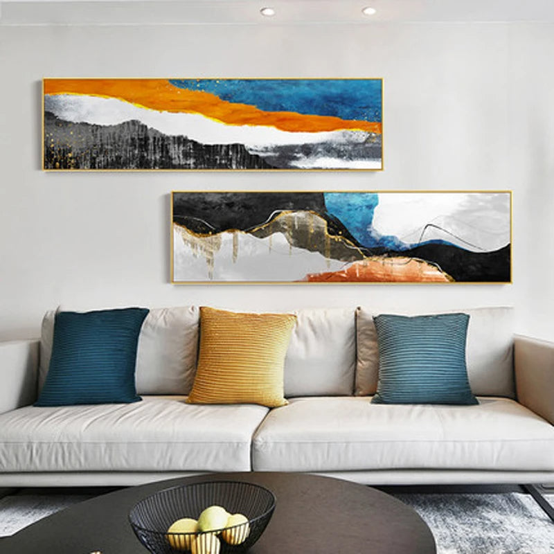 Modern Colorful Dark Abstract Wall Art Fine Art Canvas Prints Wide Format Pictures For Above The Sofa Pictures For Above The Bed
