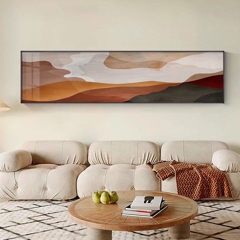 Modern Earthy Brown Abstract Wide Format Wall Art Fine Art Canvas Prints Living Room Pictures For Above The Sofa Art For Above The Bed