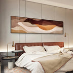 Modern Earthy Brown Abstract Wide Format Wall Art Fine Art Canvas Prints Living Room Pictures For Above The Sofa Art For Above The Bed 2025