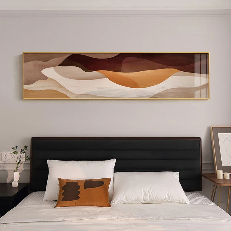 Modern Earthy Brown Abstract Wide Format Wall Art Fine Art Canvas Prints Living Room Pictures For Above The Sofa Art For Above The Bed 2025