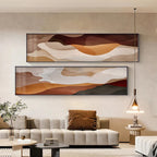 Modern Earthy Brown Abstract Wide Format Wall Art Fine Art Canvas Prints Living Room Pictures For Above The Sofa Art For Above The Bed