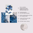 Modern Exotic Liquid Blue Marble Print Floral Wall Art Fine Art Canvas Prints Nordic Abstract Pictures For Living Room Hotel Room Art Decor