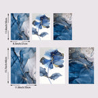 Modern Exotic Liquid Blue Marble Print Floral Wall Art Fine Art Canvas Prints Nordic Abstract Pictures For Living Room Hotel Room Art Decor