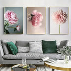 Modern Floral Pink Petal Flowers Wall Art Fine Art Canvas Prints Elegant Botanical Pictures For Living Room Bedroom Hotel Room Art Decor
