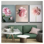 Modern Floral Pink Petal Flowers Wall Art Fine Art Canvas Prints Elegant Botanical Pictures For Living Room Bedroom Hotel Room Art Decor