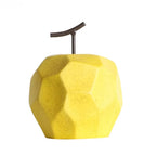 Modern Geometric Apple and Pear Ceramic Ornaments – Faceted Minimalist Fruit Sculptures for Contemporary Kitchen & Coffee Table Décor