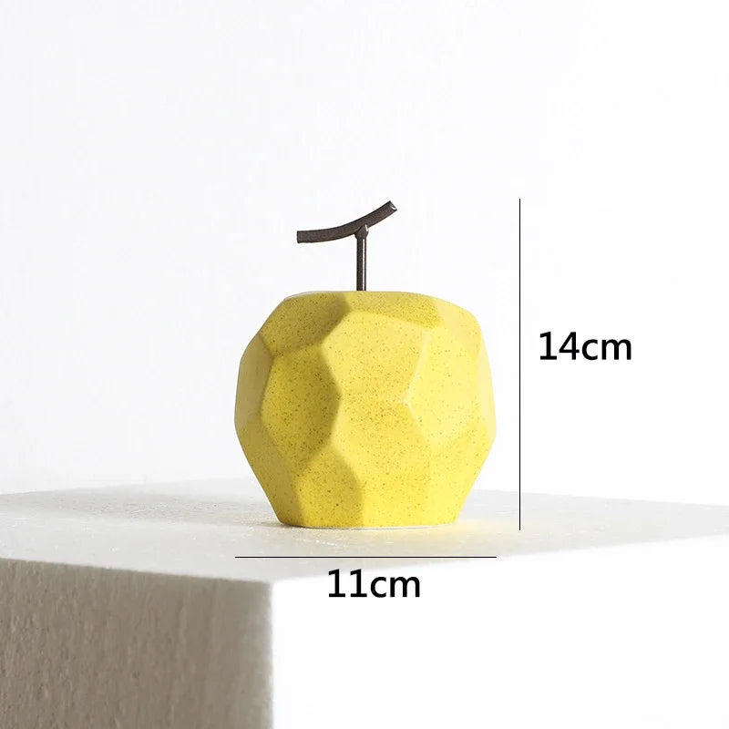 Yellow decorative object with dimensions on a white background