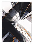 Modern Geometric Architectural Wall Art Fine Art Canvas Prints Black Gray Orange Abstract Pictures For Living Room Studio Home Office Art Decor