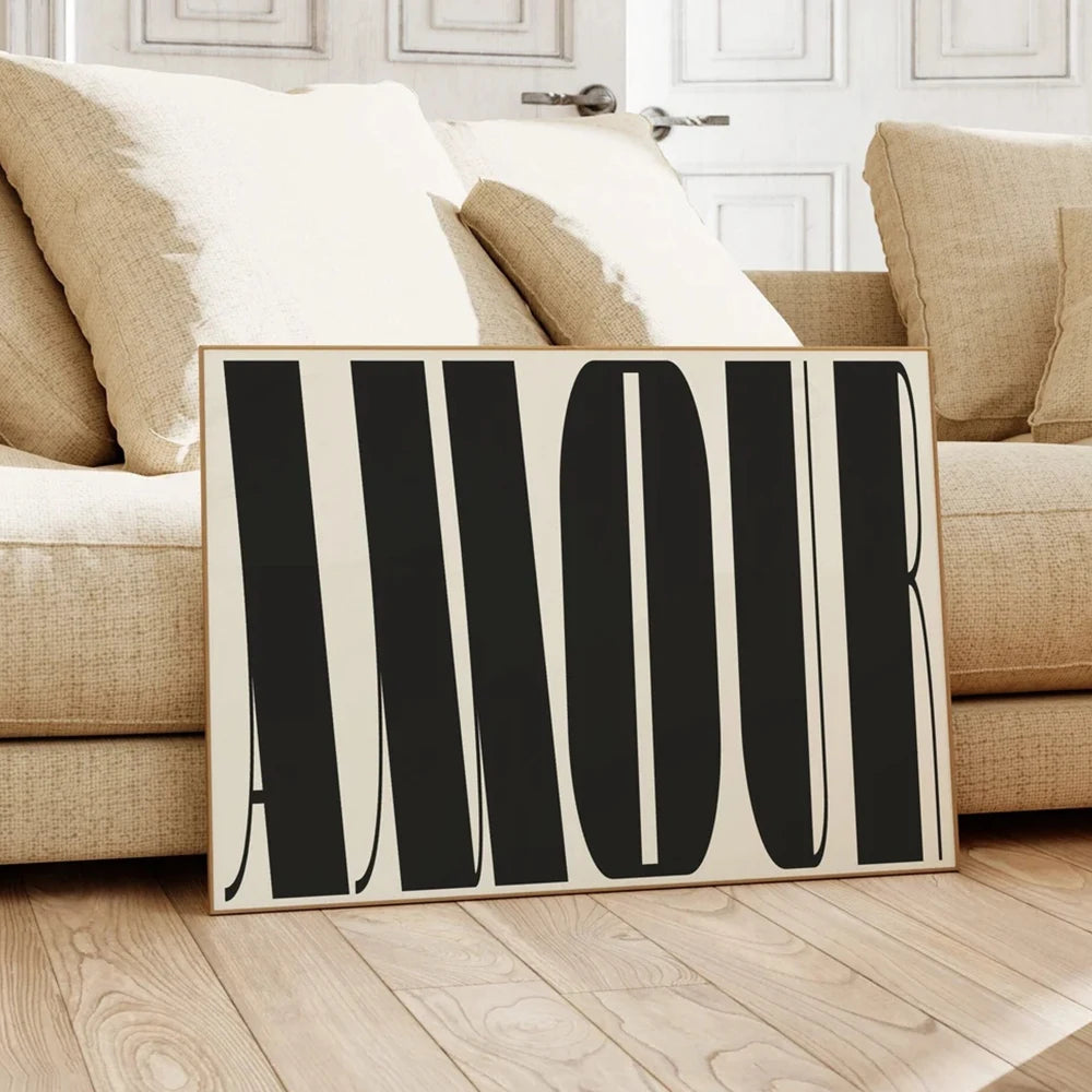 Modern Love Typographic Wall Art Fine Art Canvas Prints Pictures For Living Room Bedroom Fashion Boutique Beauty Salon Art Decor