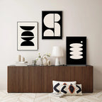 Modern Minimalist Abstract Black White Wall Art Fine Art Canvas Prints Green Black Geometric Pictures For Living Room Home Office Art For Contemporary Interiors