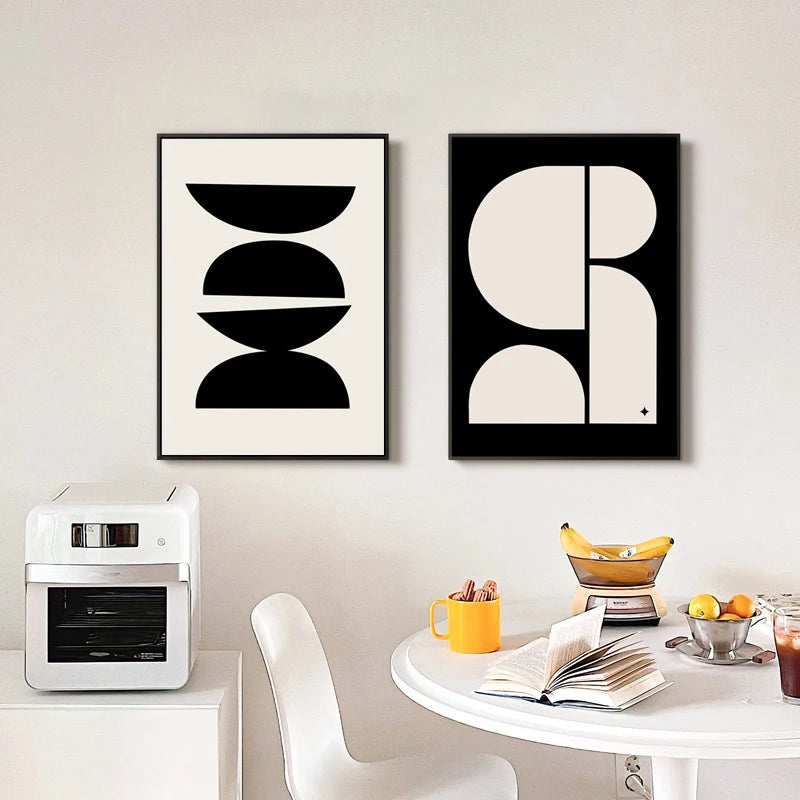 Modern Minimalist Abstract Black White Wall Art Fine Art Canvas Prints Green Black Geometric Pictures For Living Room Home Office Art For Contemporary Interiors 2025