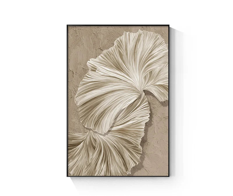 Modern Minimalist Abstract Cream Beige Botanical Wall Art Fine Art Canvas Prints Pictures For Living Room Bedroom Art For Contemporary Home Decor