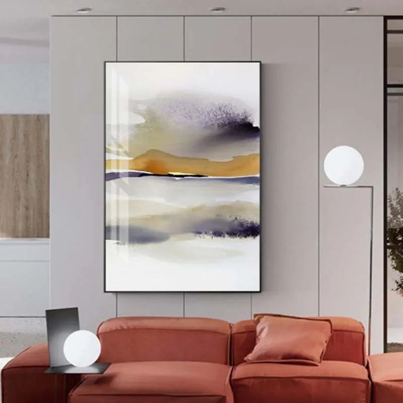 Modern Minimalist Blue Grey Abstract Landscape Wall Art Fine Art Canvas Prints Pictures For Living Room Bedroom Art For Contemporary Interiors 2025