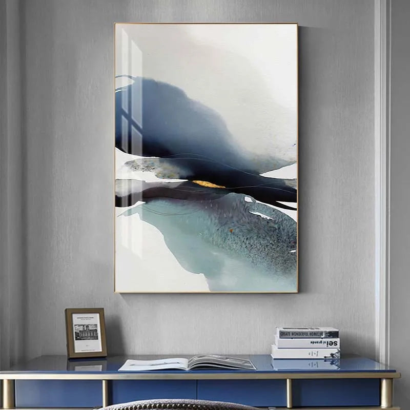Modern Minimalist Blue Grey Abstract Landscape Wall Art Fine Art Canvas Prints Pictures For Living Room Bedroom Art For Contemporary Interiors 2025