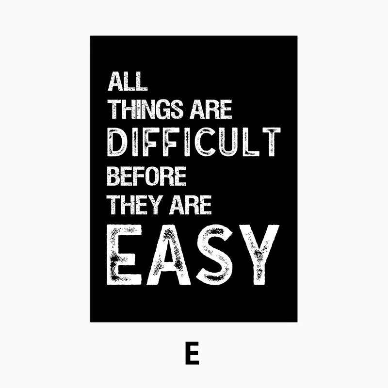 Modern Motivational Quotes Posters Black White Wall Art Fine Art Canvas Prints Pictures For Living Room Office Bedroom Inspirational Art Decor