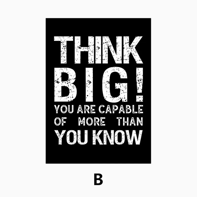 Modern Motivational Quotes Posters Black White Wall Art Fine Art Canvas Prints Pictures For Living Room Office Bedroom Inspirational Art Decor