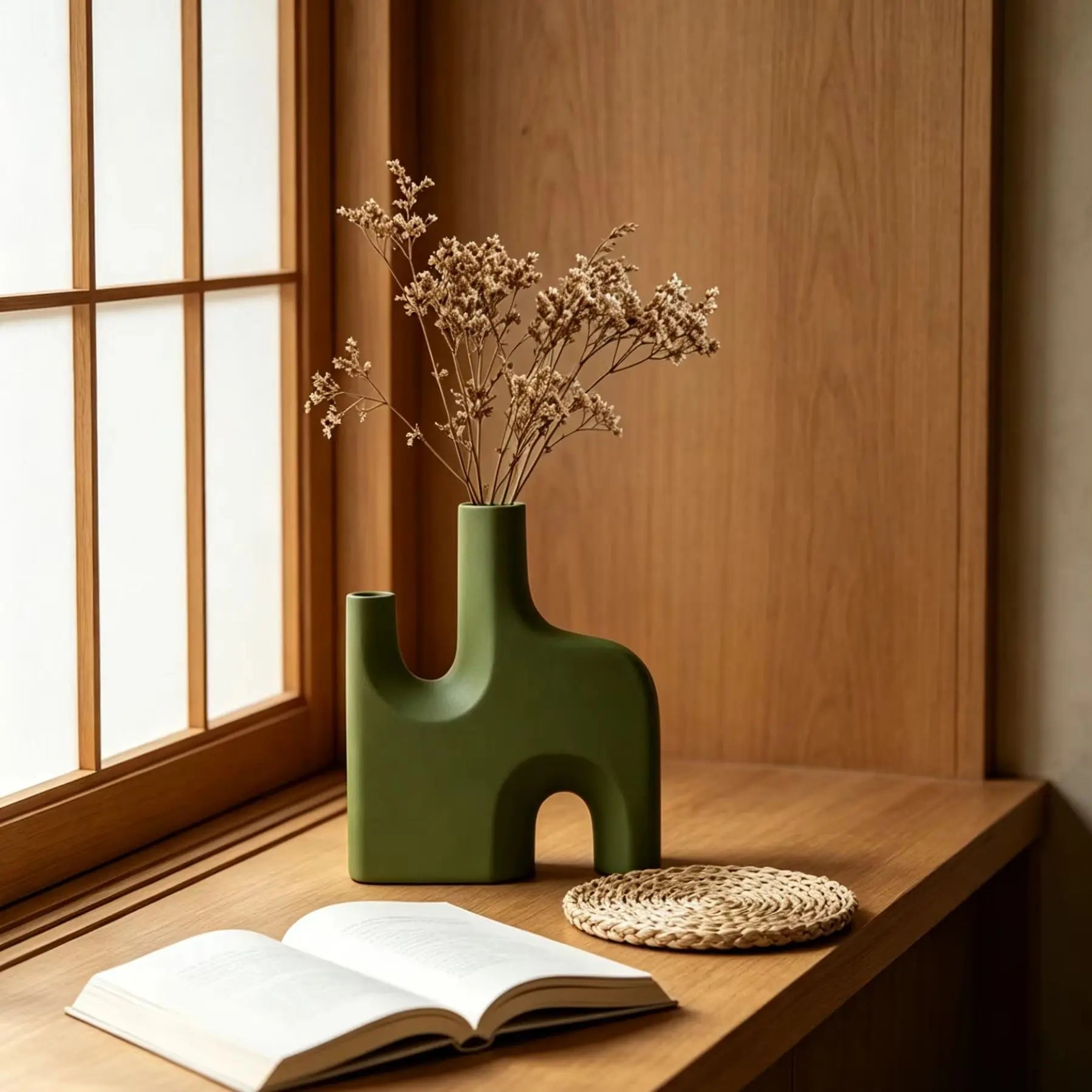 Modern Sculptural Arch-Form Vase – Abstract Geometric Decorative Vase for Minimalist Sideboard, Console and Contemporary Home Décor