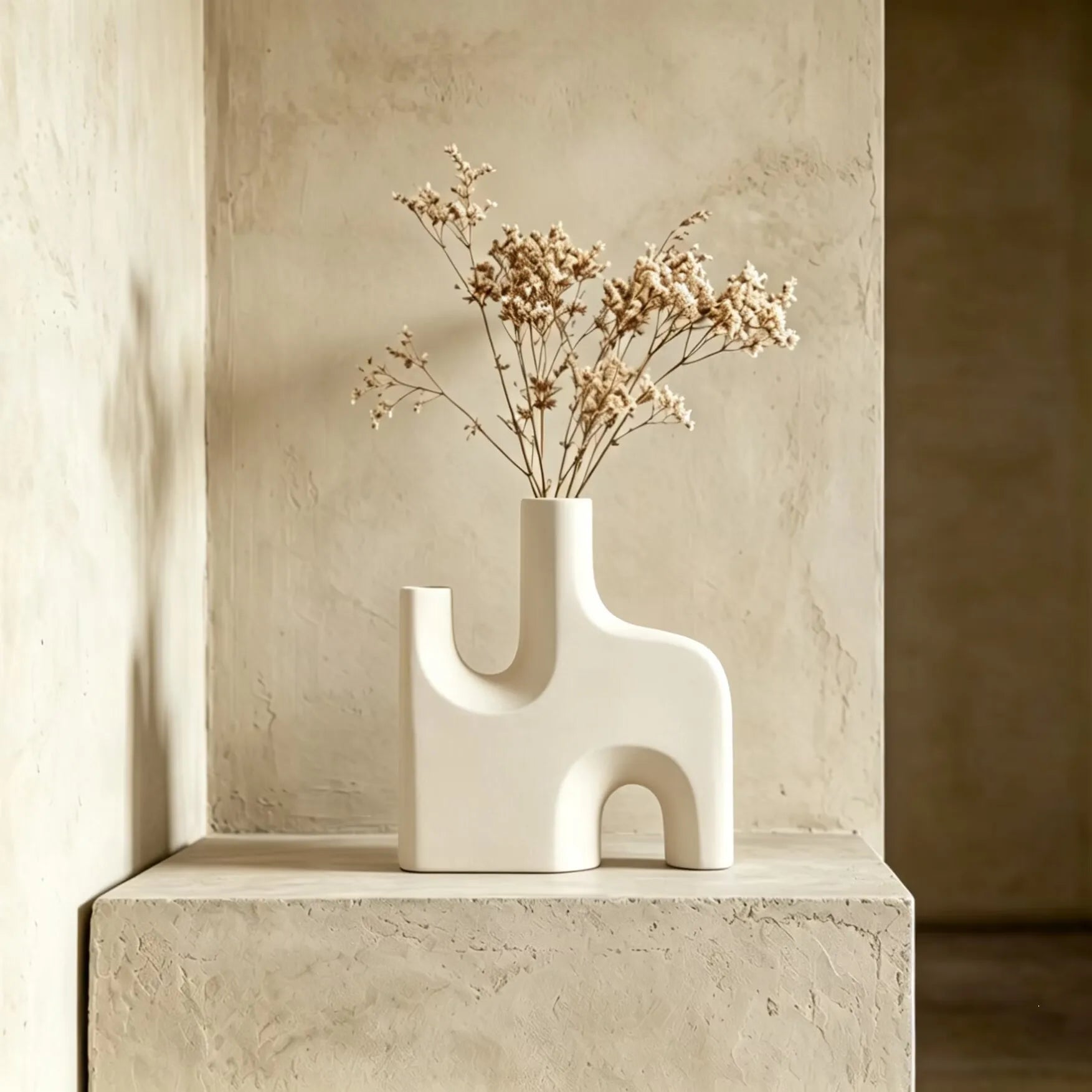 Modern Sculptural Arch-Form Vase – Abstract Geometric Decorative Vase for Minimalist Sideboard, Console and Contemporary Home Décor