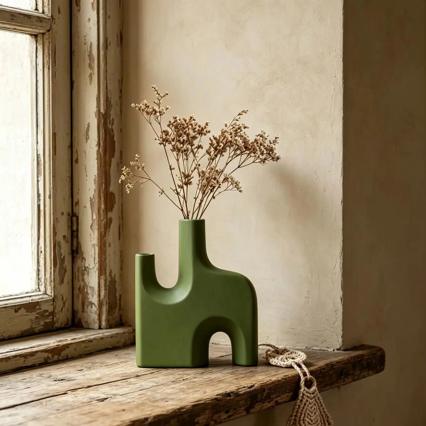 Modern Sculptural Arch-Form Vase – Abstract Geometric Decorative Vase for Minimalist Sideboard, Console and Contemporary Home Décor