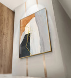 Modern Nordic Geomorphic Abstract Wall Art Fine Art Canvas Prints Neutral Tones Pictures For Living Room Art For Contemporary Interiors