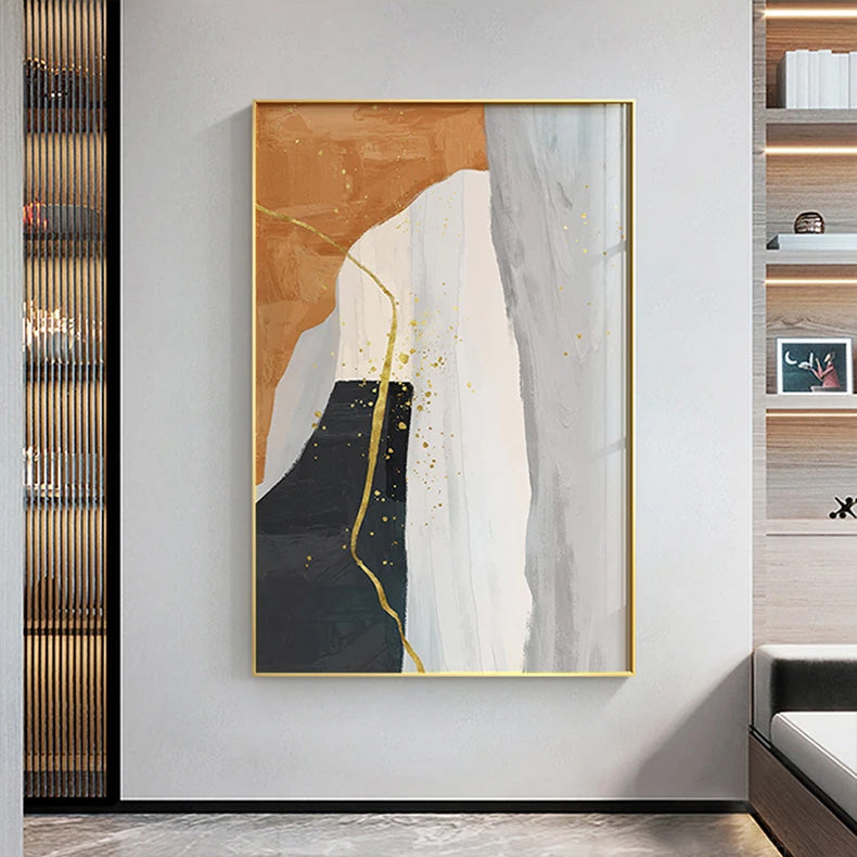 Modern Nordic Geomorphic Abstract Wall Art Fine Art Canvas Prints Neutral Tones Pictures For Living Room Art For Contemporary Interiors
