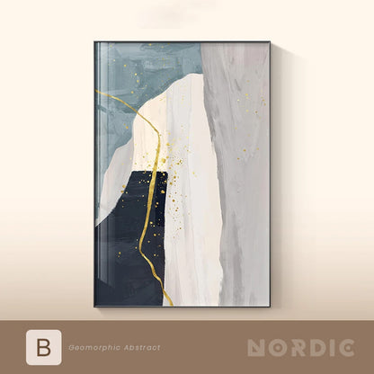 Modern Nordic Geomorphic Abstract Wall Art Fine Art Canvas Prints Neutral Tones Pictures For Living Room Art For Contemporary Interiors