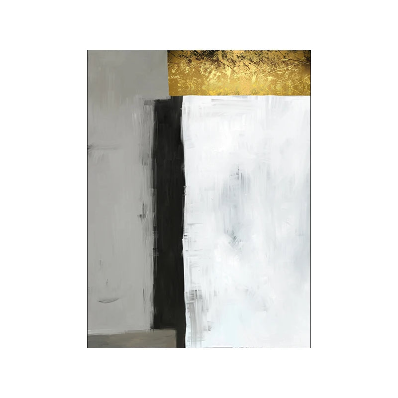 Abstract White Gray Blue Golden Nordic Color Block Wall Art Fine Art Canvas Prints Pictures For Modern Living Room Loft Apartment Home Office Interior Decor