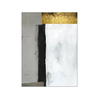 Golden Abstract Geometric Canvas Painting Black White Gray Posters Prints Scandinavian Wall Art Picture Cuadros for Living Room