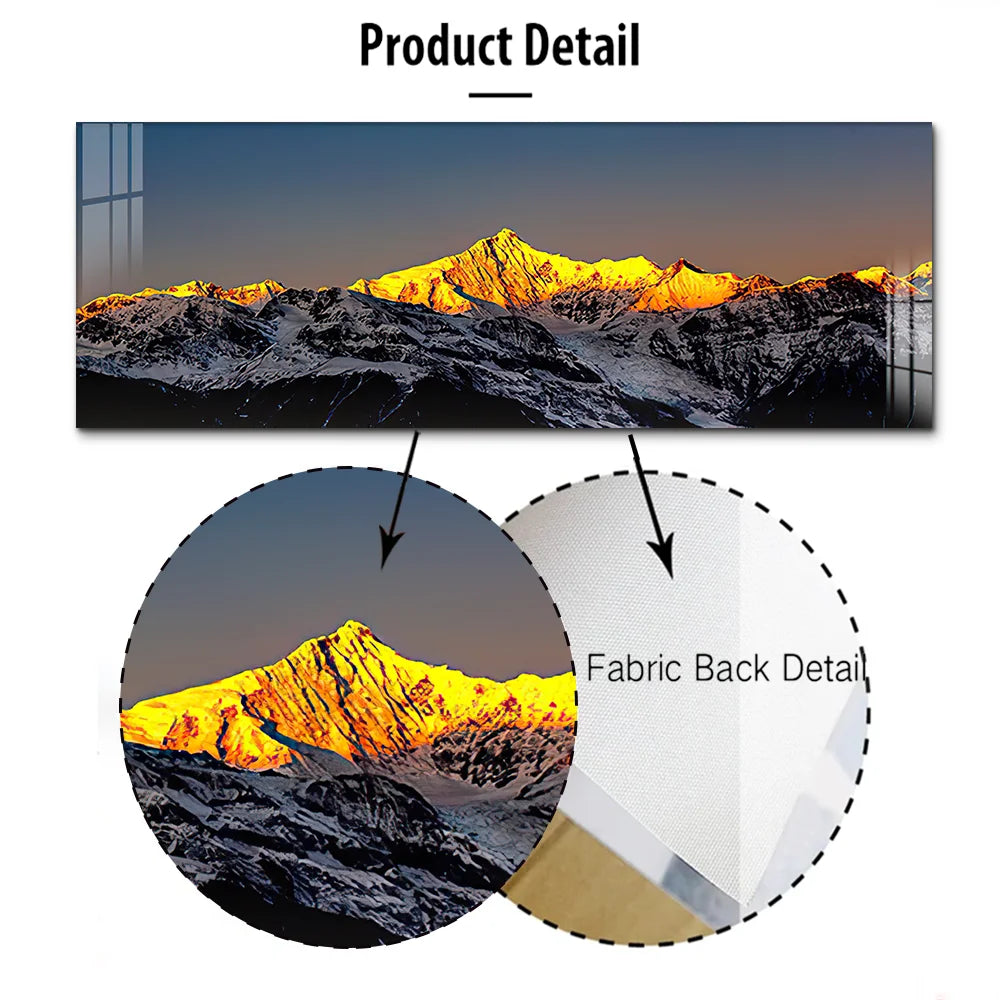 Mountain landscape with fabric back detail