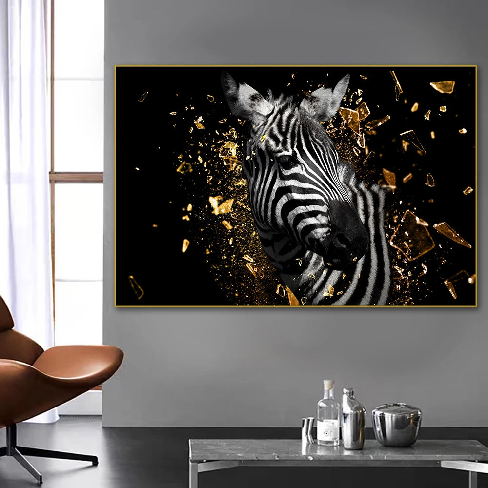 Modern Wild Animal Posters Wall Art Fine Art Canvas Prints Lion Elephant Leopard Zebra Pictures For Living Room Home Office Decor 2024
