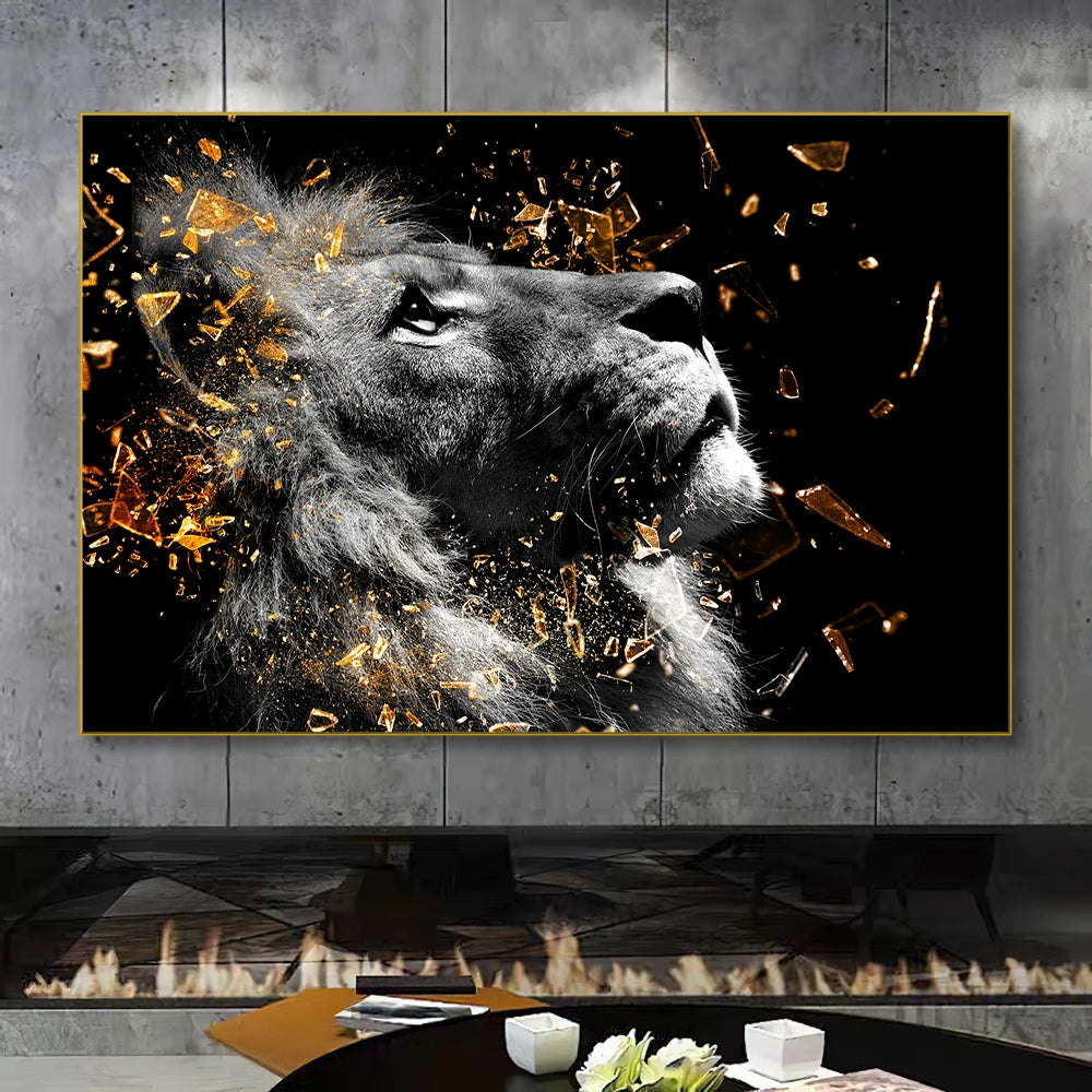 Modern Wild Animal Posters Wall Art Fine Art Canvas Prints Lion Elephant Leopard Zebra Pictures For Living Room Home Office Decor 2024