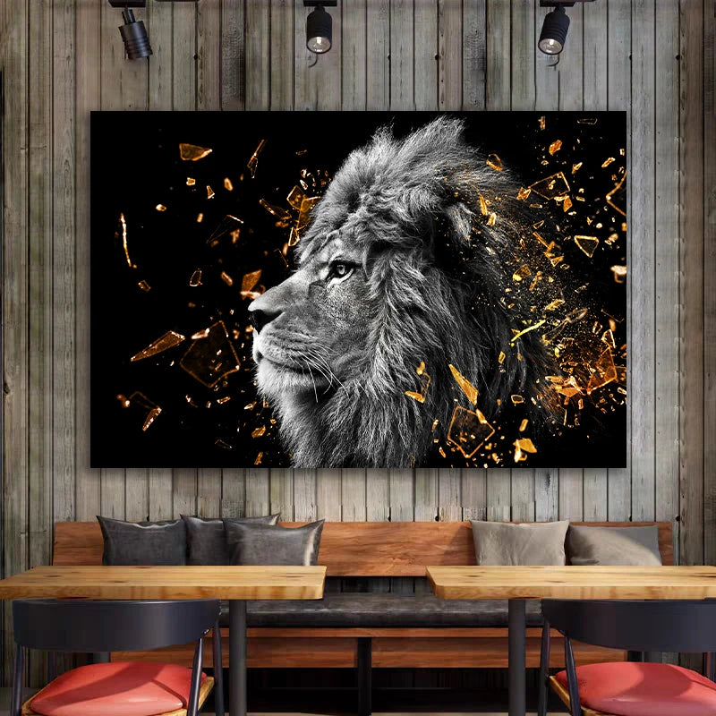 Modern Wild Animal Posters Wall Art Fine Art Canvas Prints Lion Elephant Leopard Zebra Pictures For Living Room Home Office Decor 2024