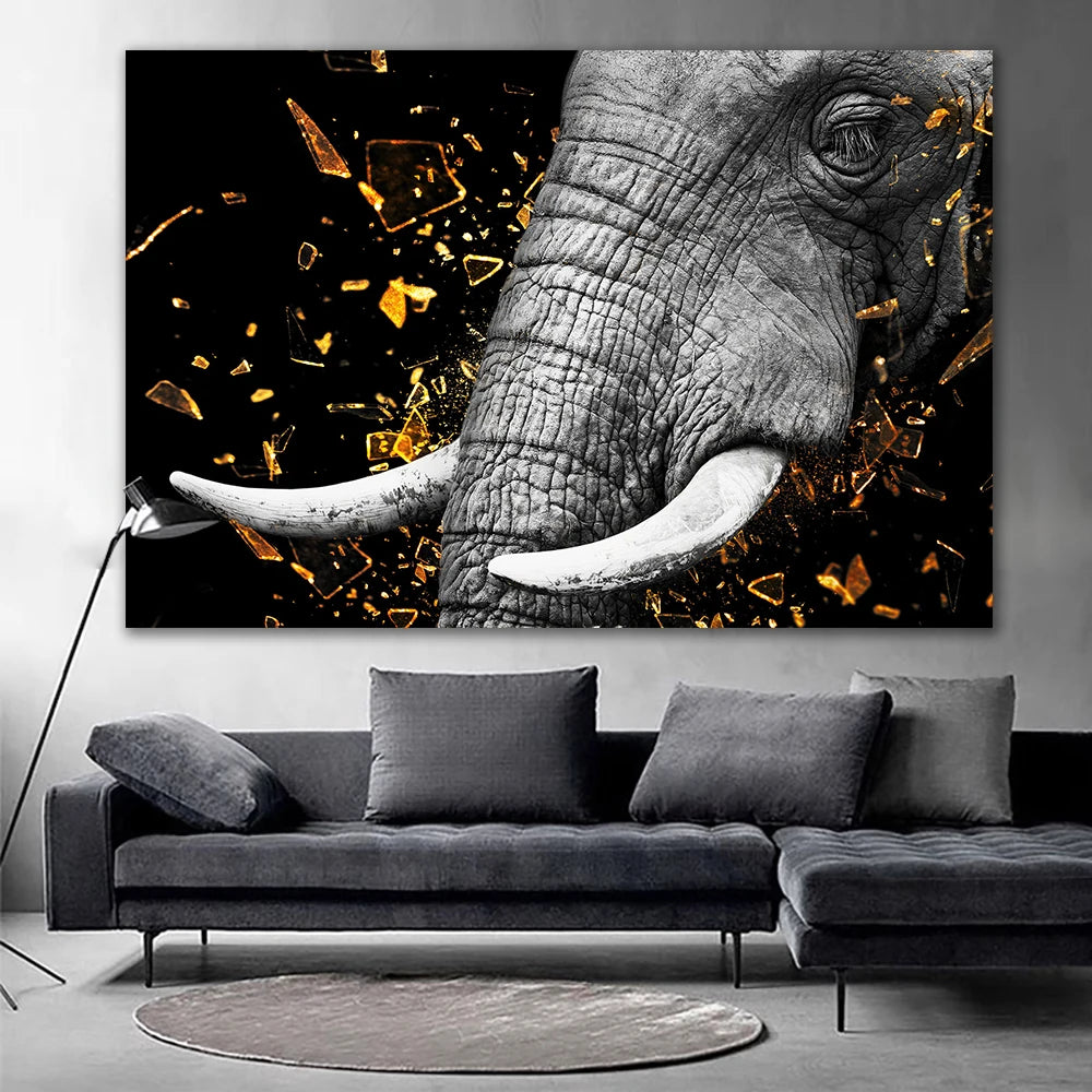 Modern Wild Animal Posters Wall Art Fine Art Canvas Prints Lion Elephant Leopard Zebra Pictures For Living Room Home Office Decor 2024
