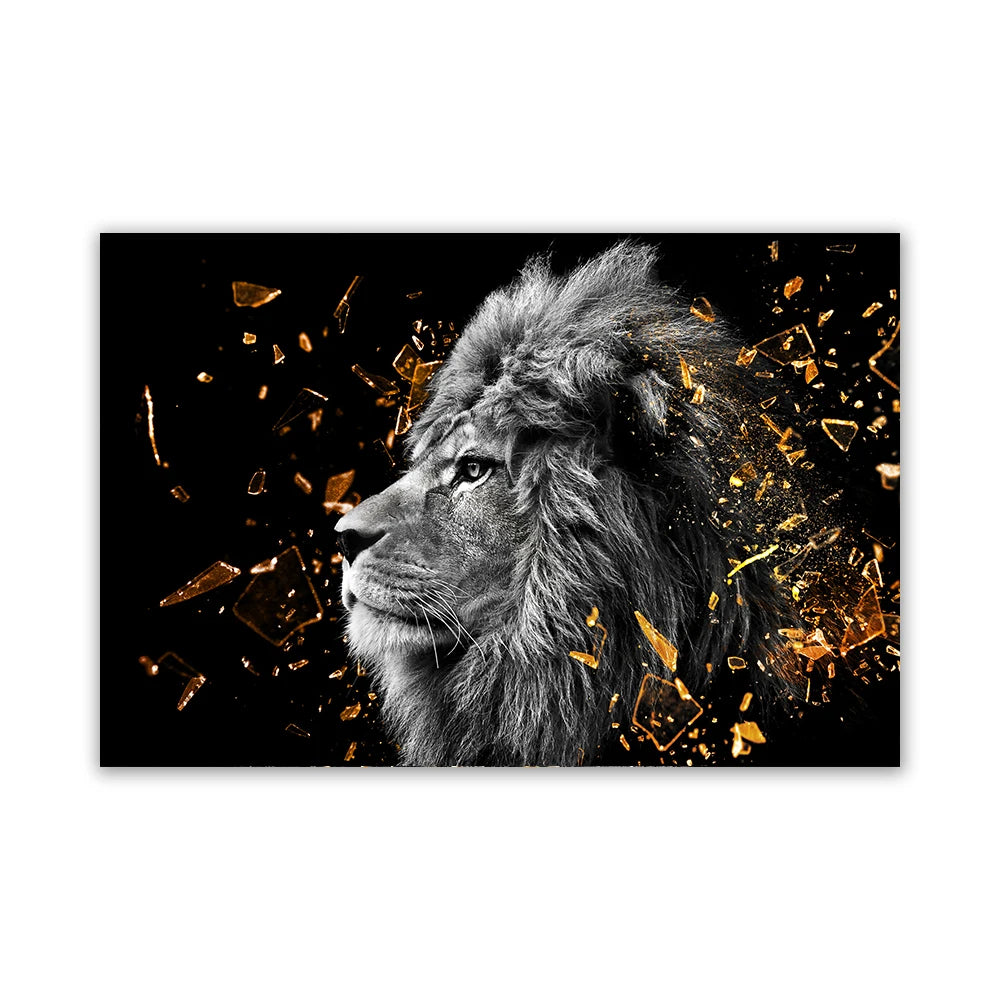Modern Wild Animal Posters Wall Art Fine Art Canvas Prints Lion Elephant Leopard Zebra Pictures For Living Room Home Office Decor 2024