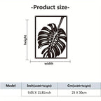 Monstera Leaf Silhouette Black Metal Wall Art 3D Sculptured Iron Craft Wall Decoration For Living Room Dining Room Creative Home Decor