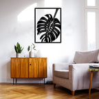 Monstera Leaf Silhouette Black Metal Wall Art 3D Sculptured Iron Craft Wall Decoration For Living Room Dining Room Creative Home Decor