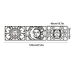 Moon Sun Black Metal Wall Art 3D Sculptured Iron Craft Wall Plaques For Living Room Dining Room Bedroom Modern Creative Inspirational Home Decor