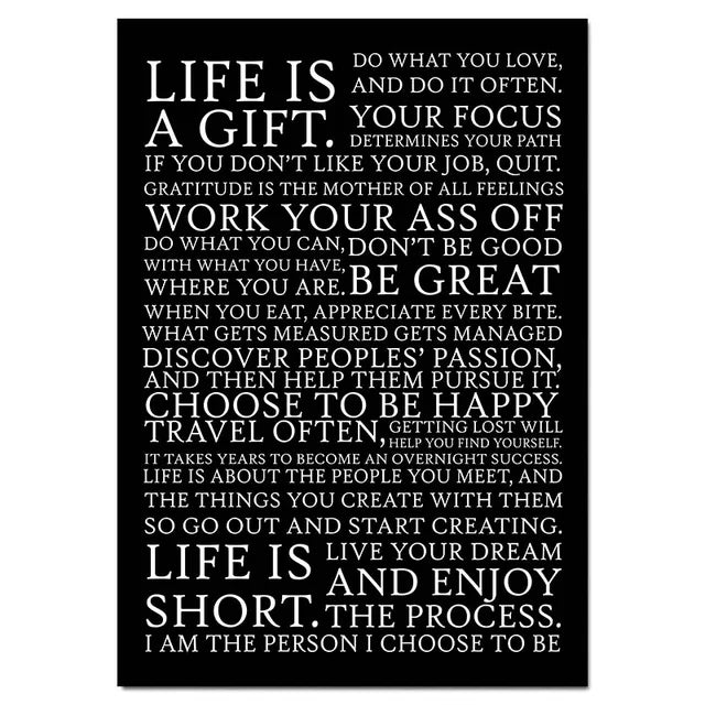 One Life Inspirational Motivational Quotes Poster Black White Wall Art Fine Art Canvas Prints Daily Mantra Picture For Living Bedroom Study Room Home Office Art Decor 2025 002