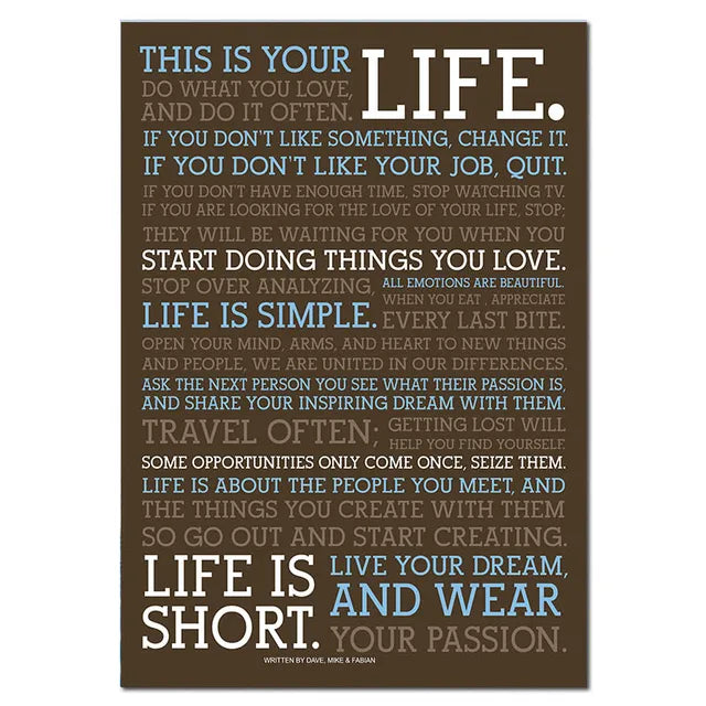 One Life Inspirational Motivational Quotes Poster Black White Wall Art Fine Art Canvas Prints Daily Mantra Picture For Living Bedroom Study Room Home Office Art Decor 2025 002