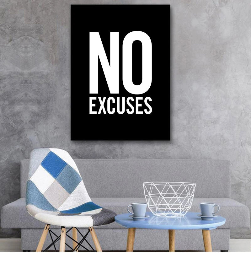 Motivational Fitness Quotation Minimalist Picture Daily Mantra Quote Wall Art Fine Art Canvas Print Poster For Gym Home Office Studio Black White Art Decor
