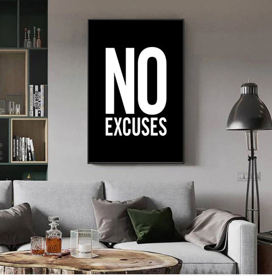 Motivational Fitness Quotation Minimalist Picture Daily Mantra Quote Wall Art Fine Art Canvas Print Poster For Gym Home Office Studio Black White Art Decor