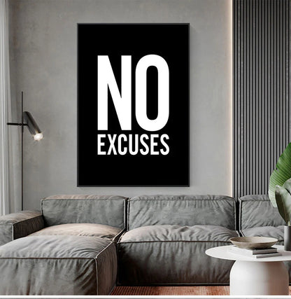 Motivational Fitness Quotation Minimalist Picture Daily Mantra Quote Wall Art Fine Art Canvas Print Poster For Gym Home Office Studio Black White Art Decor