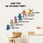 Motivational Steps Wall Decal – Peel & Stick Growth Chart for Kids’ Room, Nursery & Classroom Decor