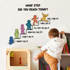Motivational Steps Wall Decal – Peel & Stick Growth Chart for Kids’ Room, Nursery & Classroom Decor