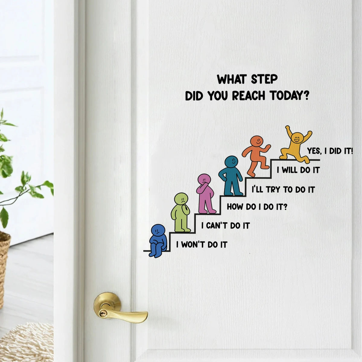 Motivational Steps Wall Decal – Peel & Stick Growth Chart for Kids’ Room, Nursery & Classroom Decor