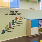 Motivational Steps Wall Decal – Peel & Stick Growth Chart for Kids’ Room, Nursery & Classroom Decor