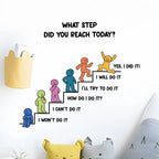 Motivational Steps Wall Decal – Peel & Stick Growth Chart for Kids’ Room, Nursery & Classroom Decor