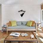 Mountain Forest Silhouette Scene Black Metal Wall Art 3d Iron Crafted Metal Wall Decoration For Living Room Dining Room Creative Nordic Home Decor