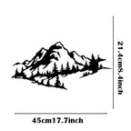 Mountain Landscape Black Metal Wall Art 3D Iron Craft Wall Mounted Art Installation For Living Room Dining Room Creative Nordic Home Decor